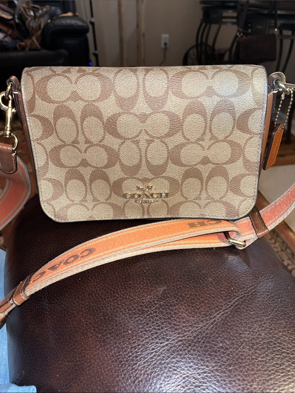 EUC Authentic Coach Hayden Foldover signature Clutch/ Crossbody